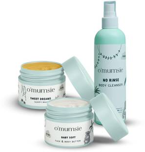 o'mumsie Omumsie Bedtime Rituals Kit with Body Cleanser, Face & Body Butter, Sleepy Balm