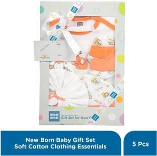 MeeMee Pampering Gift Set for New Borns (5 pcs, Orange)