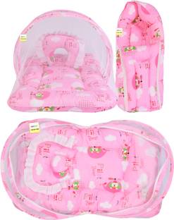 Kwitchy New Born Baby Mosquito Net Bed with Cushioned Pillow and Sleeping Bag