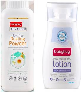 babyhug Milk Protein Baby Lotion 200ml & Dusting Powder 200g - Set of 2