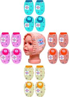V.B.K Baby Mitten Booties and Cap Set, 4 Pair Mitten Booties and 1 Cap, 0 - 6 Month