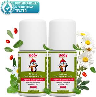 BabyOrgano Baby Cold Relief Natural Roll-On with Essential Oils for Cold & Blocked Nose Manual Nasal Aspirator