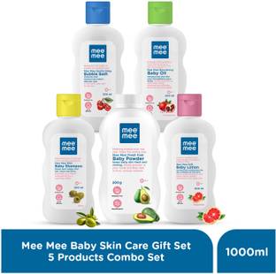 MeeMee Baby Talcum Powder, Fruit Extracts Lotion, Shampoo, Oil & Bubble Bath (1000 Ml)