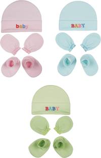 MEEOWMEE Newborn Baby Mitten Sets with Cap and Booties Set/Newborn Gloves Set