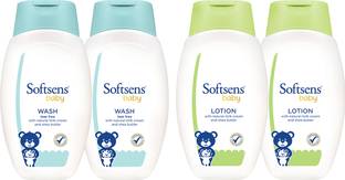 Softsens Baby Wash + Baby Lotion Supersaver Pack | Pack of 4