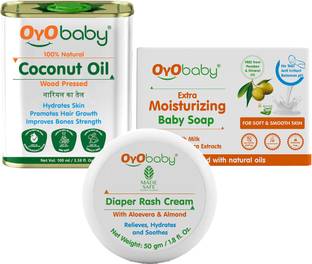 Oyo Baby Baby Soap, Baby Rash Cream And Baby Massage Coconut Oil For New Born Baby