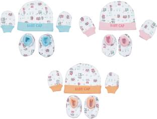 Diptchy Enterprises Baby Cap, Mitten & Booties Set