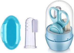 Prettify My newborn Baby Silicone Finger Brush And Gromming Kit Pack Of 2