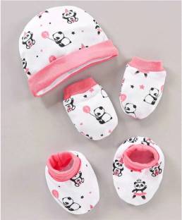 MEEOWMEE Newborn Baby Mittens Caps Gloves and Booty Combo Set