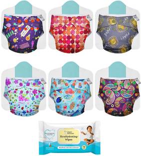 Superbottoms Cloth Diaper for babies & XtraHydrating™ Wipes-72 Pk-Freesize & Reusable Diaper