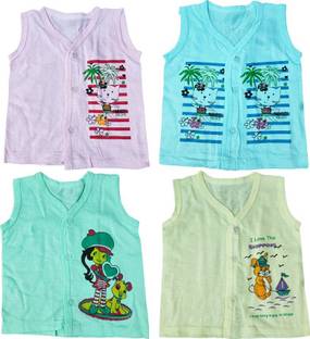 Chinmay Kids Baby Vest, Jhabla Unisex Cotton Inner Wear (Pack of 4)