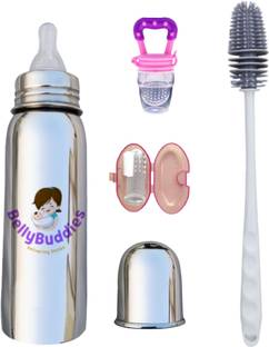 Bellybuddies Baby Feeding Combo - High-Quality Steel Bottles 250 ML