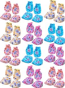 V.B.K Baby Mittens and Booties Set, Pack Of 12, 0 to 6 Month, Hosiery Fabric