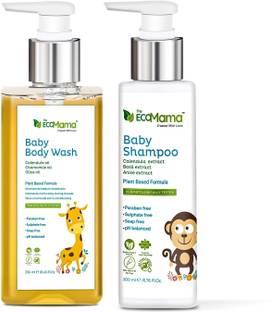 The Eco Mama Baby Shampoo & Moisturizing body Wash Combo Natural Ingredients(200ml+250ml)