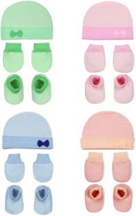MEEOWMEE BABY CAP MITTEN BOOTIE SET COMBO