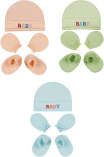 MEEOWMEE Newborn Baby Mitten Sets with Cap and Booties Set/Newborn Gloves Set