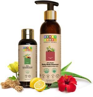 HERBY ANGEL Baby Body Bliss Combo for Kids | Body Cleanser & Body Massage Oil