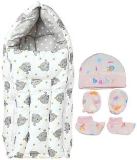 BADAL KIDZ SLEEPING BAG WITH CAP MITTEN BOOTIES SET FOR BABY( DESIGN OR COLOUR MAY VARY