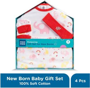 MeeMee New Born Baby Gift Sets, Shower Clothing Hamper for Infants (4 Pcs)