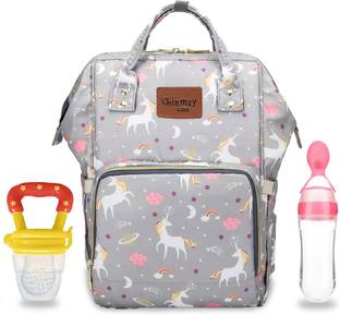 Chinmay Kids Diaper Bag Printed Waterproof Travel Backpack With Soother and Feeder(Pack of 3)