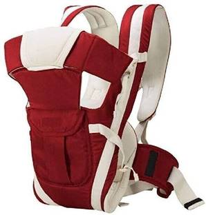 moms angel Multipurpose Strong 4 in 1 Baby Carrier with Coushion Padding for Baby Comfort Front Carry Facing in and Out, Back Carry, Feeding Position (Maroon) Baby Carrier
