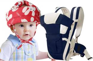Millionminds Adjustable 4-in-1 Baby Carry Bag With Safety Belt And Safety Helmet (Set of 2) Baby Carrier
