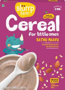Slurrp Farm Sathu Maavu, Contains Ragi, Dals & Almonds, No Added Sugar, No Milk Cereal