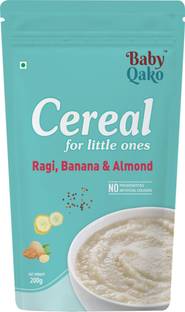 BABY QAKO Ragi, Banana & Almond Porridge Mix / No Preservatives | Instant Cereal