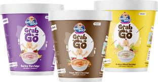 bebe burp Travel pack Grab-N-Go - ( Barley mix, Finger millet Mix, Broken Wheat Mix ) Cereal