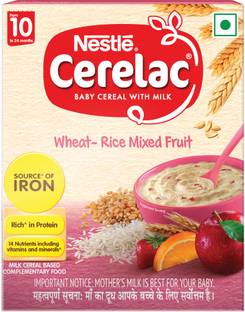 Nestle Cerelac Wheat Rice Mixed Fruit Baby Food for 10 to 24 Month Source of Iron & Protein Cereal