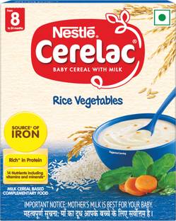 Nestle Cerelac Rice Vegetables Baby Food Cereal for 8 to 24 Month Baby Source of Iron & Protein Cereal