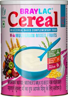 BRAYLAC Cereal Multigrain Mixed Fruit -For 12+months baby -300gm Tin pack Cereal