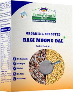 TummyFriendly Foods Organic Sprouted Ragi MoongDal Porridge Mix | Baby Food for 6 Months Baby |200g Cereal