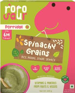 Rorosaur Nutrient Baby Food - Porridge Mix with Spinach, Lentils & Rice | No Added Sugars Cereal