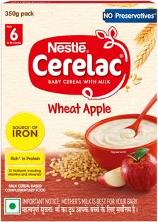 Nestle Cerelac Wheat Apple Baby Food Cereal for 6 to 24 Months Baby Source of Iron & Protein Cereal