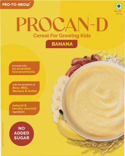 Pro-To-Grow PROCAN-D Banana Cereal 300g for Growing Kids | With Milk, Banana & No Sugar Cereal