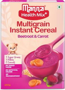Manna Instant Health Mix+ Multigrain Cereal with Milk, Beetroot & Carrot | 2-6 yr kids Cereal