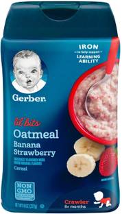 GERBER baby food Lil' Bits Oatmeal Banana Strawberry Baby Cereal - 227g Cereal