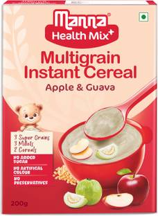 Manna Instant Health Mix+ Multigrain Cereal with Milk, Apple & Guava | 2-6 yr kids Cereal