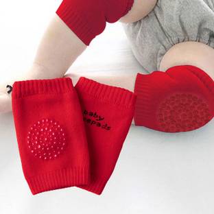 Bembika Baby Knee Pads For Crawling, Knee Cap For Kids For Safety Anti-Slip Stretchable Red Baby Knee Pads