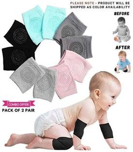 Kidzfan Kids Knee & Elbow Protector Pads Soft To Wear Anti Slip Crawl Baby Kneecap Multicolor Baby Knee Pads