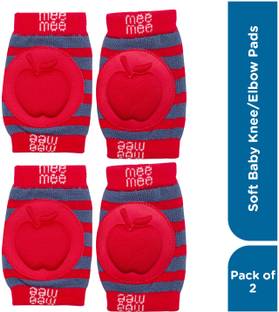 MeeMee Soft Baby Knee/Elbow Pads - (Pack of 2,Red) Red Baby Knee Pads