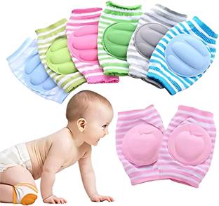 kidssmilez Baby Padded Knee Pads for Crawling, Anti-Slip Stretchable Kids Knee Cap Yellow, Blue Baby Knee Pads