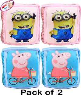 MOM CARES Baby Knee Pads for Crawling, Elbow Safety Protector, Stretchable Anti-Slip Padded Elastic Soft Cotton Breathable Comfortable Knee Cap for Kids Multicolor Baby Knee Pads