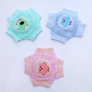 THE LITTLE BUNNY HOP IN STYLE Baby Knee Pads & Elbow Guards for Infant & Toddlers | Anti-Slip Safety Protector Lightgreen, Pink & Blue Baby Knee Pads