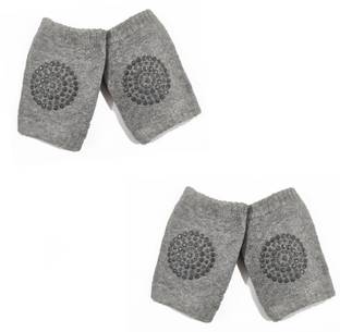 FEBVIBE Set Of 2 Grey Pair Baby Knee Pads ,Elbow Safety Protector,Baby Safety Leg Light Grey Baby Knee Pads