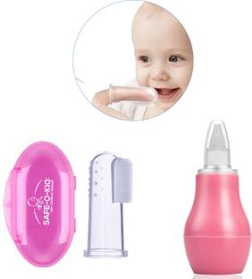 Safe-o-kid BPA Free 2-in-1 Baby Care Set – 1 Tongue Cleaner with 1 Soft Nasal Aspirator