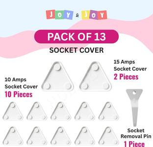 Joy & Joy Electric Socket Plug Guards | Child Safety Socket Covers (12 Pcs, White)