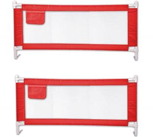 KIDDERY Bed Rails for Baby Toddler Safety Adjustable Height Red Pack of 2
