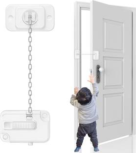 HASTHIP Safety Door Chain Lock No Drill Adjustable Flexible Metal Loop for Doors Windows